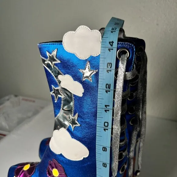 Current Mood Metallic Landscape Platform Boots Rave Festival EDM Cosplay 7