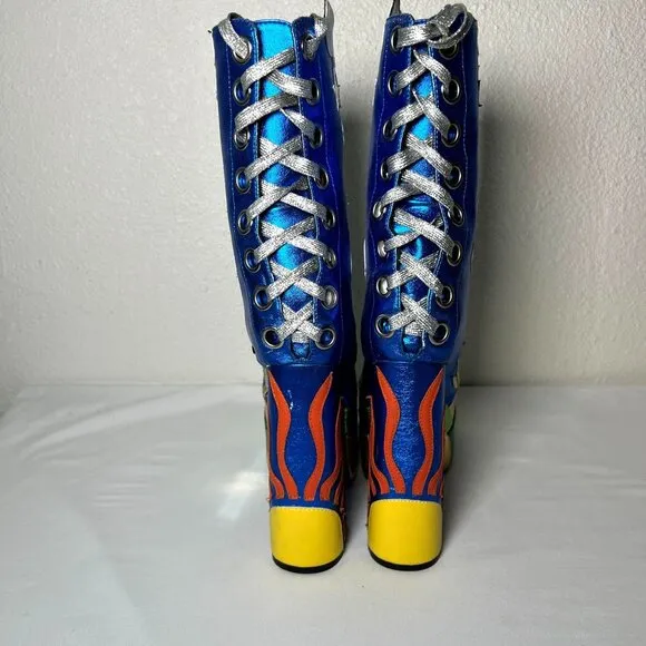 Current Mood Metallic Landscape Platform Boots Rave Festival EDM Cosplay 7