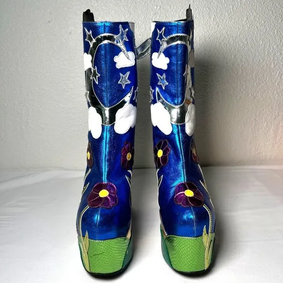 Current Mood Metallic Landscape Platform Boots Rave Festival EDM Cosplay 7
