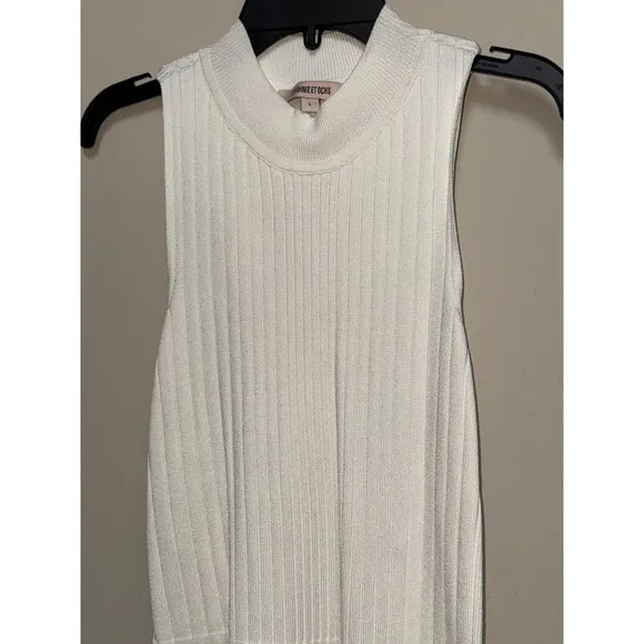 Cushnie et Ochs Ribbed Knit Mock Neck Sleeveless Lace-Up Back Dress L