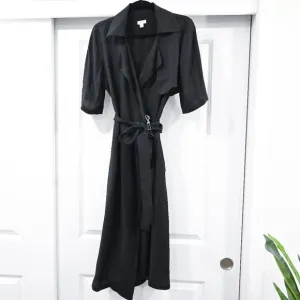 Cuyana Size XS Japanese Fabric Black Minimalist Wrap Dress
