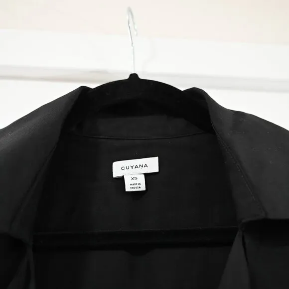 Cuyana Size XS Japanese Fabric Black Minimalist Wrap Dress