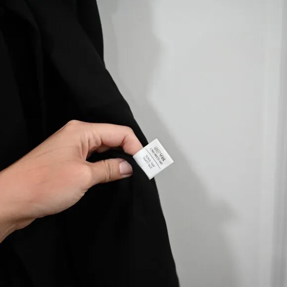 Cuyana Size XS Japanese Fabric Black Minimalist Wrap Dress