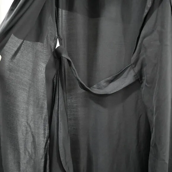 Cuyana Size XS Japanese Fabric Black Minimalist Wrap Dress