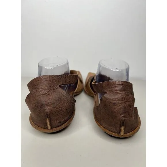 CYDWOQ Hand Made In USA Leather Wrap Brown Shoes Size 40/10