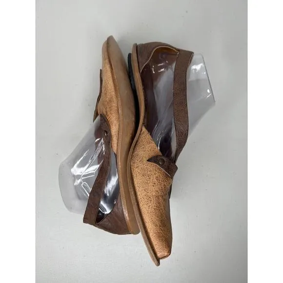 CYDWOQ Hand Made In USA Leather Wrap Brown Shoes Size 40/10