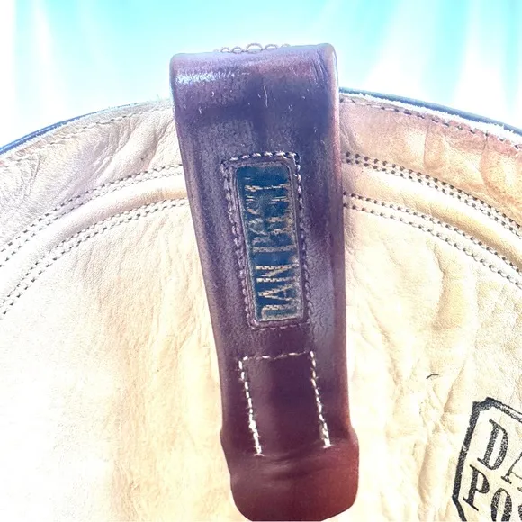 Dan Post Men Size 9 Brown Leather Western Cowboy Boot Metal Toe Tip Plate 6611