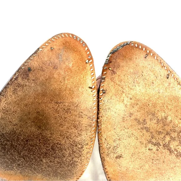 Dan Post Men Size 9 Brown Leather Western Cowboy Boot Metal Toe Tip Plate 6611