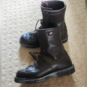 Danner Hood Winter Light Leather Boots 8&quot; Brown Vibram Lace Up Soles Mens 9