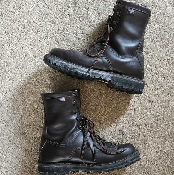 Danner Hood Winter Light Leather Boots 8&quot; Brown Vibram Lace Up Soles Mens 9