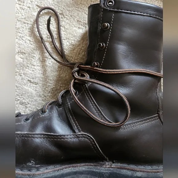 Danner Hood Winter Light Leather Boots 8&quot; Brown Vibram Lace Up Soles Mens 9