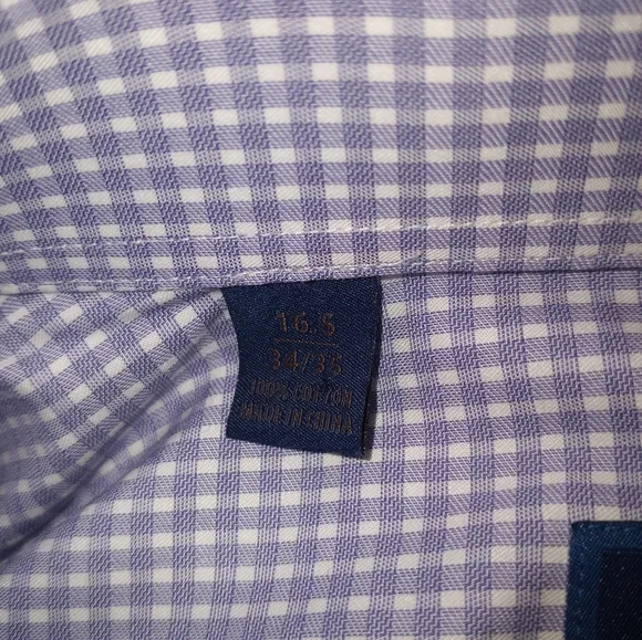 David Donahue NWT Cotton Slim Fit Classic Preppy Purple/White Check Shirt