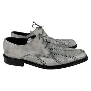 David Eden Brogue Oxford Shoes Mens Size 10 Gray Leather Handmade Lace Up