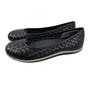 David Tate Womens Size 8M Dazzle Woven Ballet Flat Black Nappa Leather Shoes