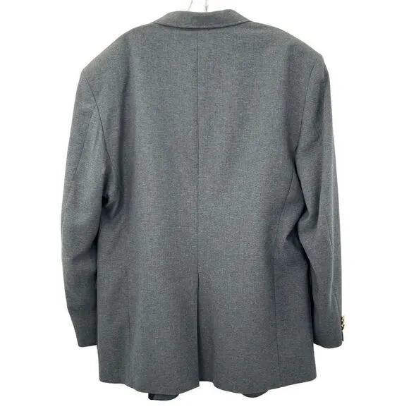 David Taylor Sport Coat Blazer Mens 48L Gray Gold Button Detail