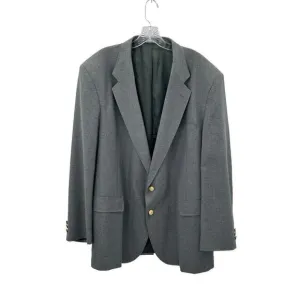 David Taylor Sport Coat Blazer Mens 48L Gray Gold Button Detail