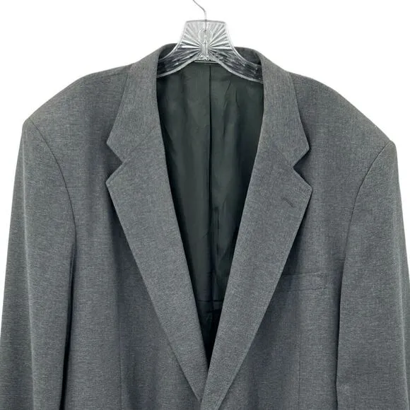 David Taylor Sport Coat Blazer Mens 48L Gray Gold Button Detail