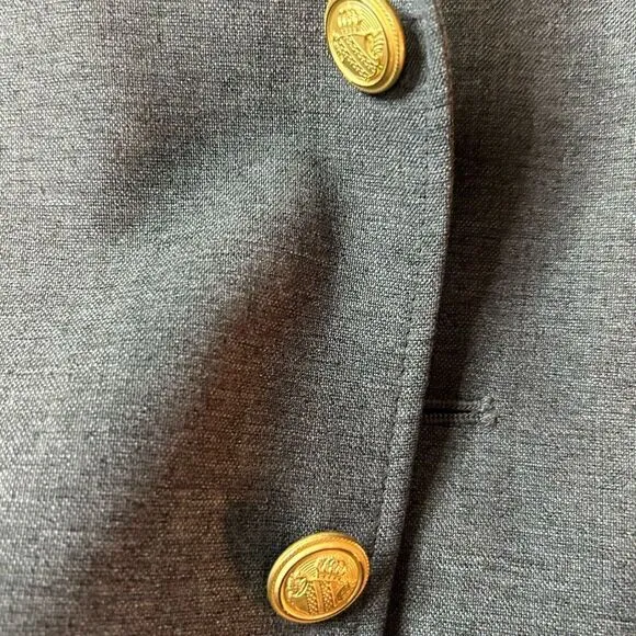 David Taylor Sport Coat Blazer Mens 48L Gray Gold Button Detail