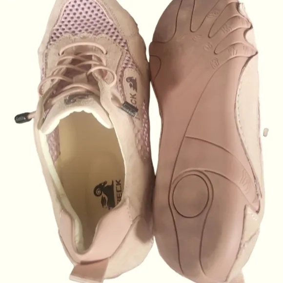 DBECK  Women's Suede and Mesh Upper Arch Airwalker Outdoor Pro Pink Shoes 39