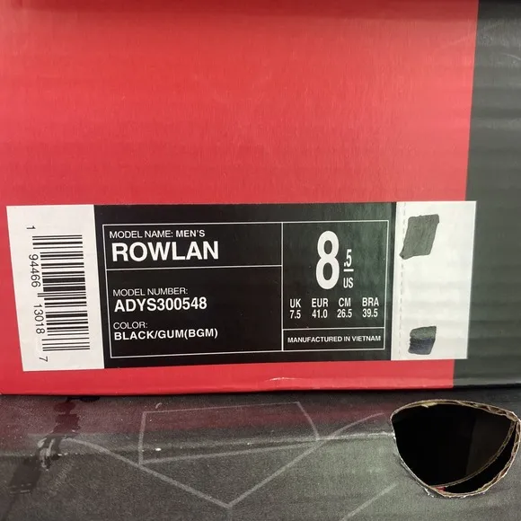 DC Rowlan Unisex Skateboard Shoes Black Gum Size 8.5 ADYS300548 Athletic Sneaker