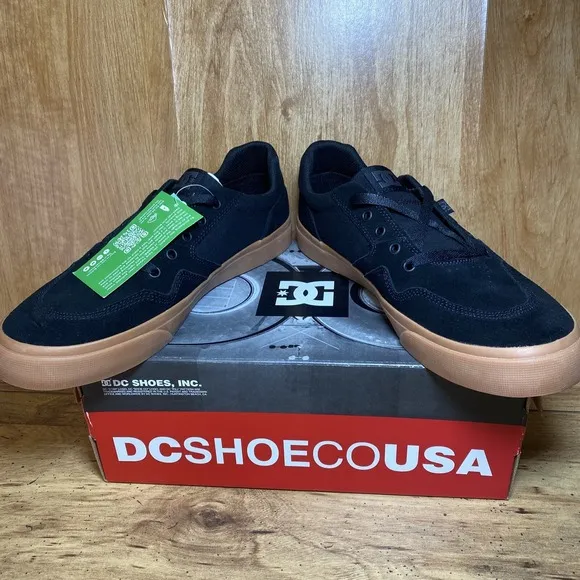 DC Rowlan Unisex Skateboard Shoes Black Gum Size 8.5 ADYS300548 Athletic Sneaker