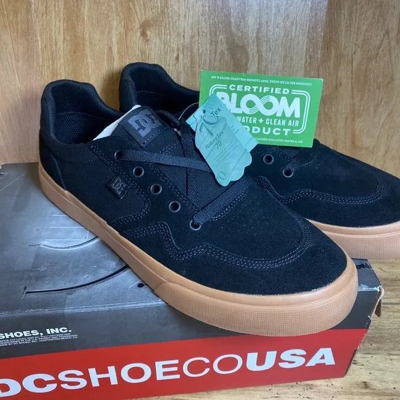 DC Rowlan Unisex Skateboard Shoes Black Gum Size 8.5 ADYS300548 Athletic Sneaker
