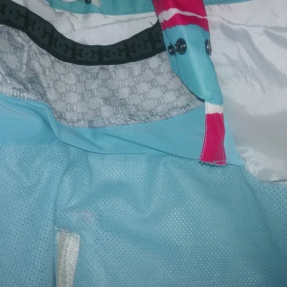 DC Shoes Exotex S Rare Bold Jagged Striped Snowboard Jacket in Pink &amp; Turquoise