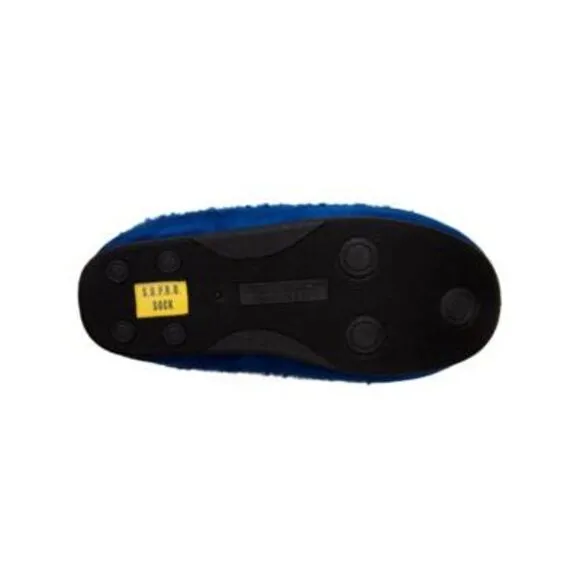 DEER STAGS Mens Blue Smiley Face Cushioned Round Toe Slip On Slippers 11 M