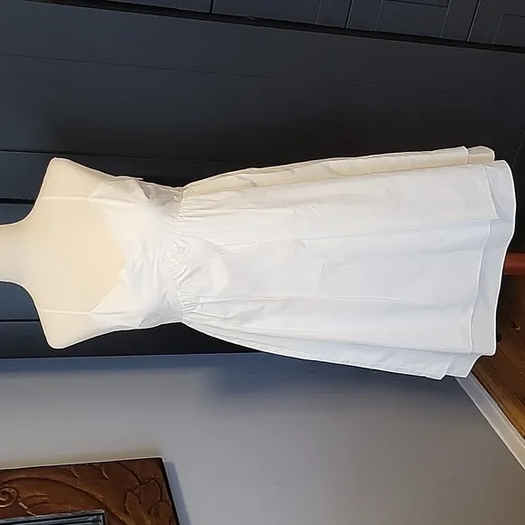 DEREK LAM 10 CROSBY Lightweight Babydoll Cotton Dress whit Sz 6 Spaghett…