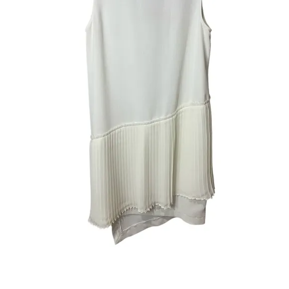 Derek Lam 10 Crosby Sleeveless White Mini Dress Pleated Skirt Designer SZ 6 EUC