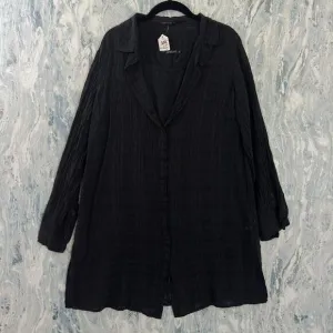 Designer Black``` Minimalist Long Sleeve Shirt Dress &amp; Tank Top Set(S)
