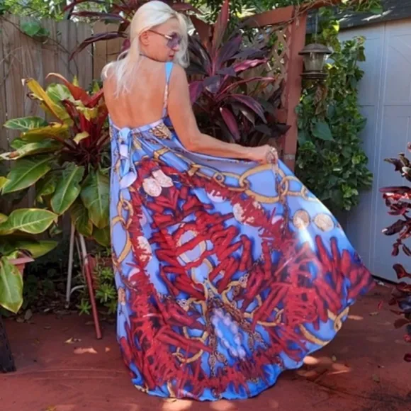 Designer Maxi Dress Luxury Resort Wear Yacht Cruise Luxury Dress
