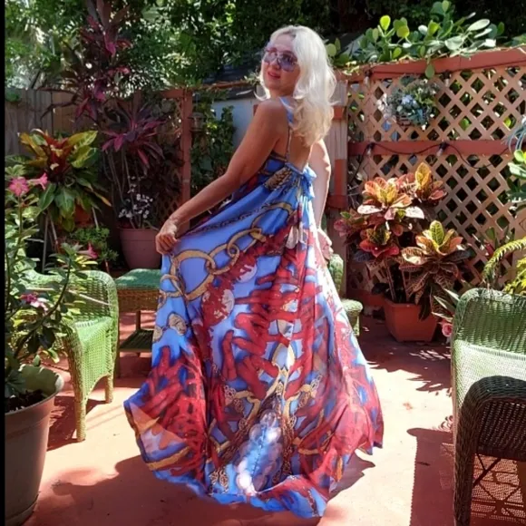Designer Maxi Dress Luxury Resort Wear Yacht Cruise Luxury Dress