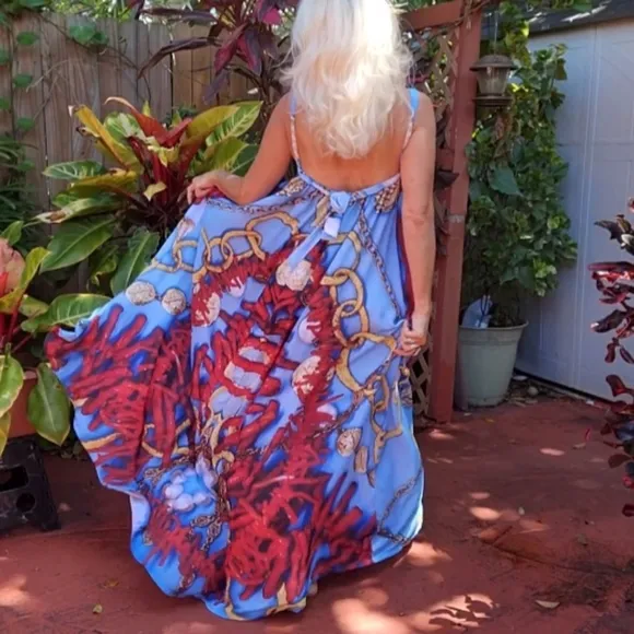 Designer Maxi Dress Luxury Resort Wear Yacht Cruise Luxury Dress