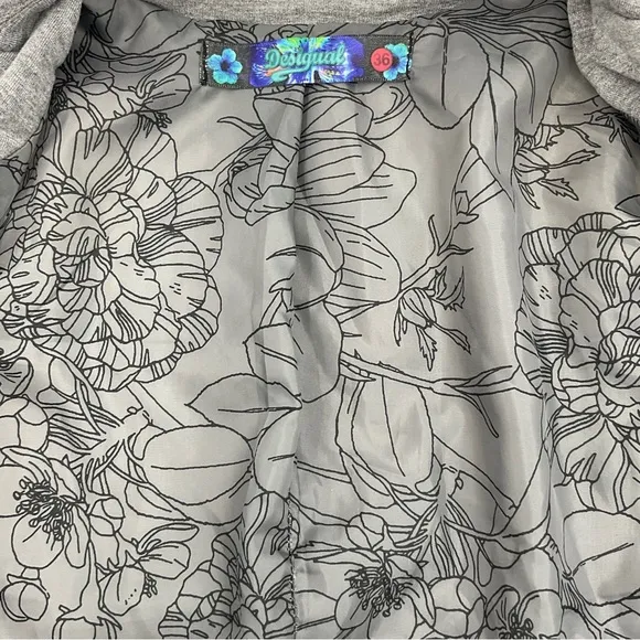 Desigual VERY RARE Embellished Pop Art Knit and Velvet Blazer Grey EU 36 / US 2