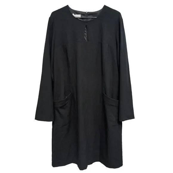 Diana Gallesi Womens Shift Dress Size 12 Black Keyhole Capsule Timeless Luxury