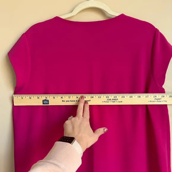 DIANE VON FURSTENBERG Dominique Dress 12 Magenta Pink Shift Cap Sleeves Lux DVF