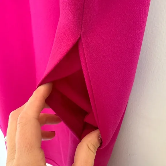 DIANE VON FURSTENBERG Dominique Dress 12 Magenta Pink Shift Cap Sleeves Lux DVF