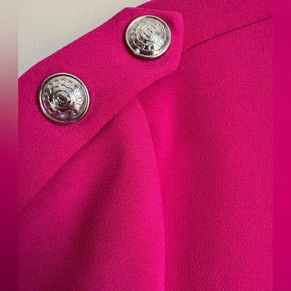 DIANE VON FURSTENBERG Dominique Dress 12 Magenta Pink Shift Cap Sleeves Lux DVF