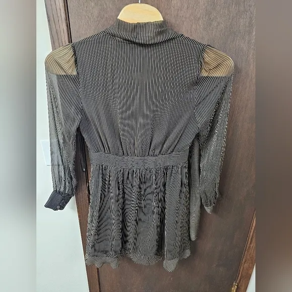Diane von Furstenberg Mini Pinstripe Camel Arabella Dress  Silk Size 14