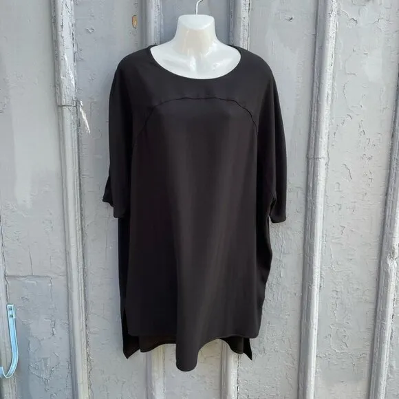 Diane Von Furstenberg Minimalist Madera Black Crepe Dress, size “P” Small