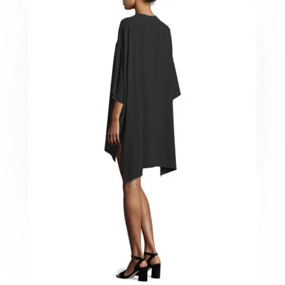 Diane Von Furstenberg Minimalist Madera Black Crepe Dress, size “P” Small