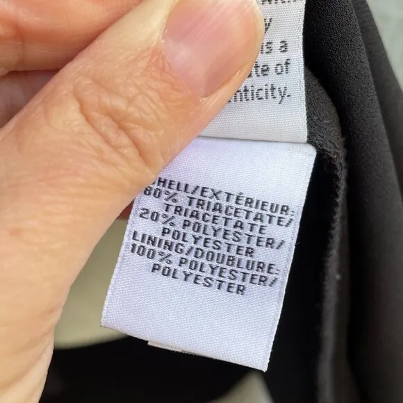 Diane Von Furstenberg Minimalist Madera Black Crepe Dress, size “P” Small