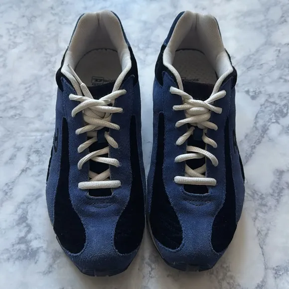DIESEL Krypton Dark Light Blue Black Suede Tennis Shoes Sneakers Unisex Womens 7