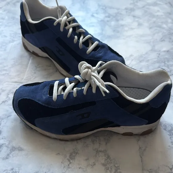 DIESEL Krypton Dark Light Blue Black Suede Tennis Shoes Sneakers Unisex Womens 7