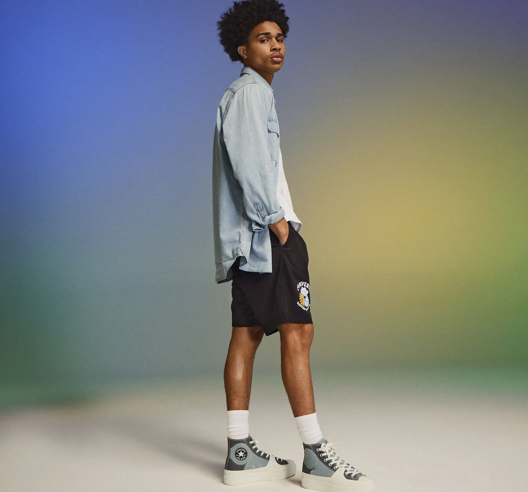 Dámske tenisky Convserse Chuck Taylor All Star Construct Colorblock Tidepool Grey/Cyber Grey