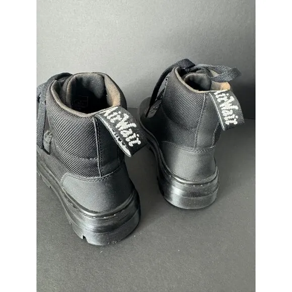 Doc Dr Martens Womens Combs Leather Nylon Lug Sole Combat Black Boots EU 36 US 5
