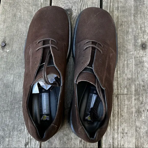Doc Martens Burnt Oak Suede Leather Super Buck 4 Blind Eyelet Shoe Vintage Sz 12