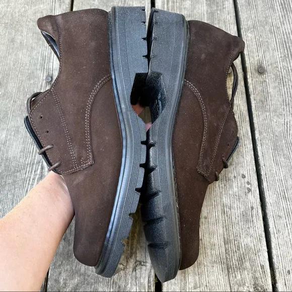 Doc Martens Burnt Oak Suede Leather Super Buck 4 Blind Eyelet Shoe Vintage Sz 12