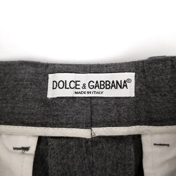 DOLCE &amp; GABANA VTG Luxury Gray Wool Dress Pants 46